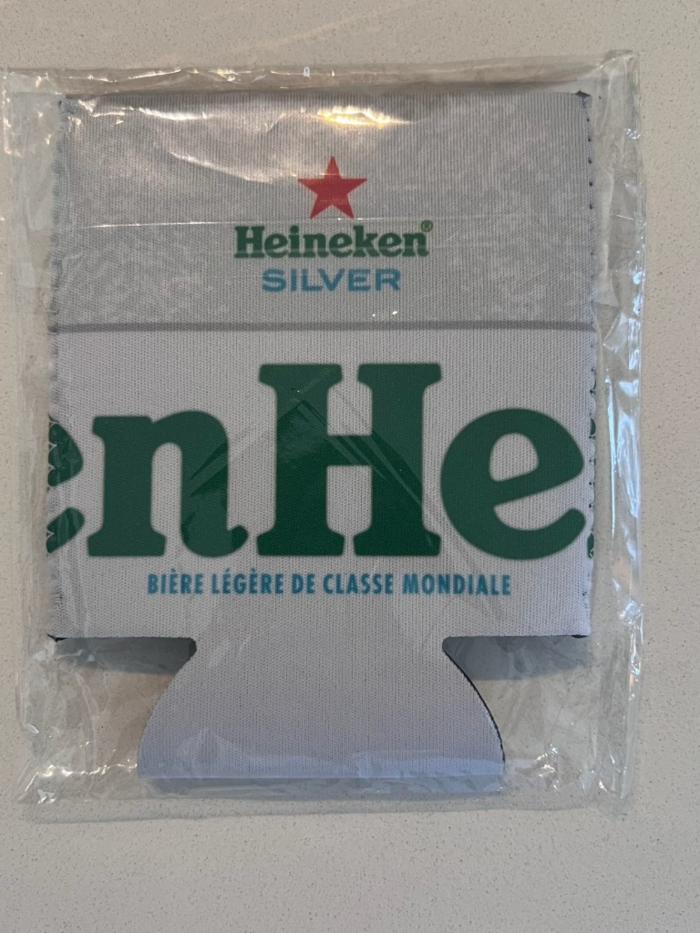 NEW Heineken beer can bottle holder white green silver logo